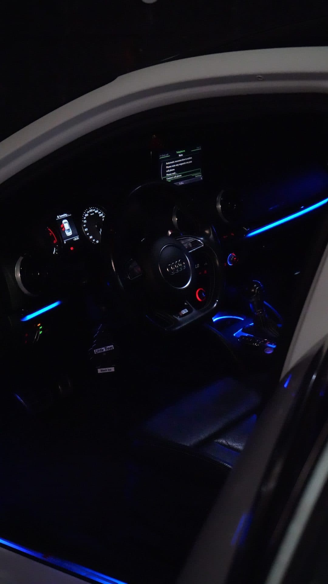 Audi S3 — full cockpit blue ambient from door