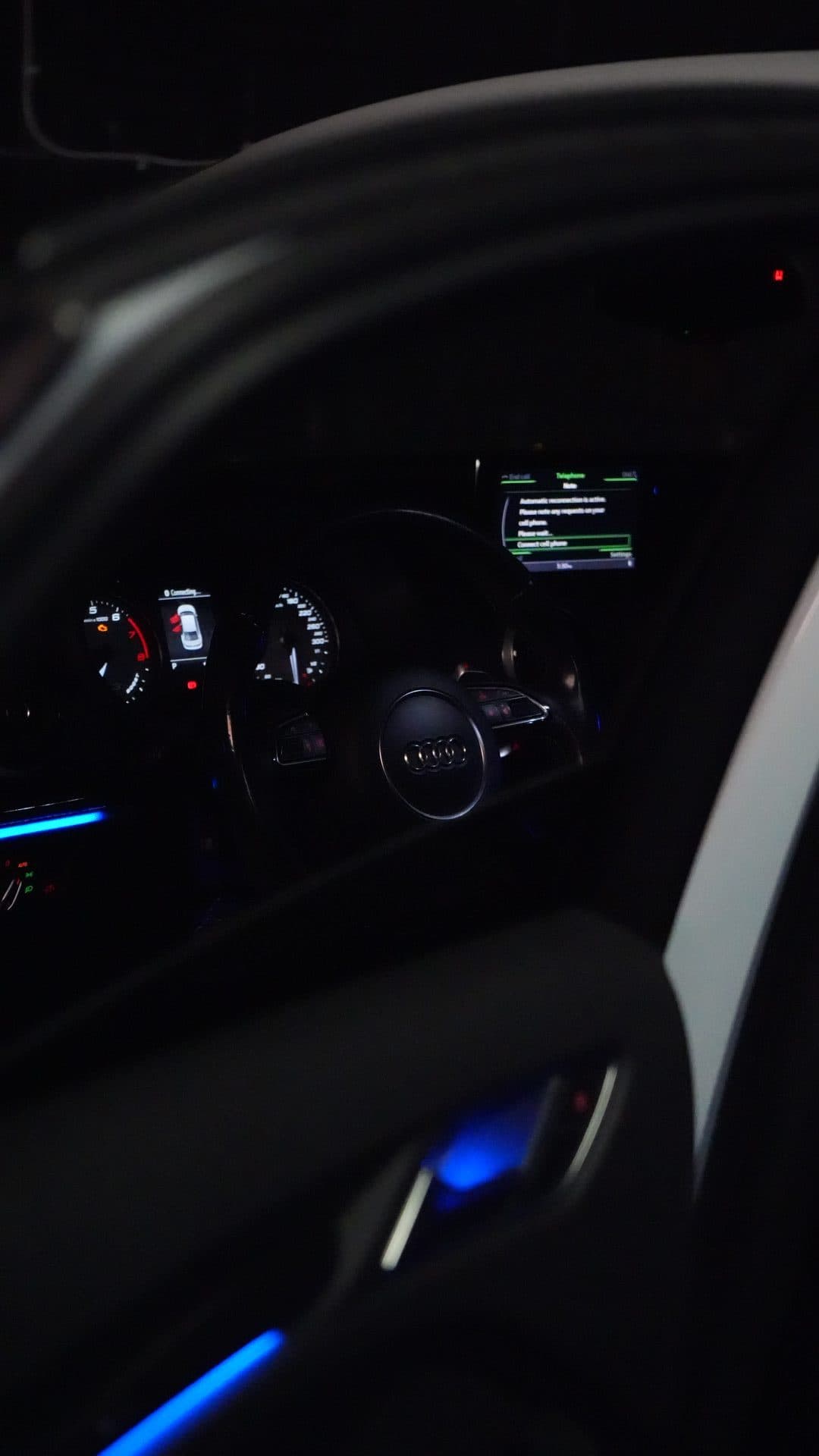 Audi S3 — steering wheel and dashboard blue