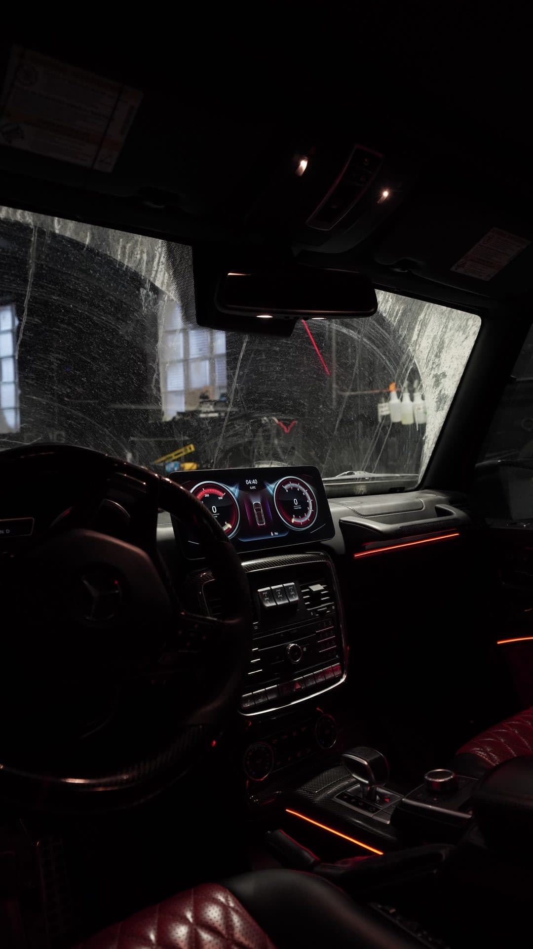 G-Wagon AMG — full interior, red ambient throughout