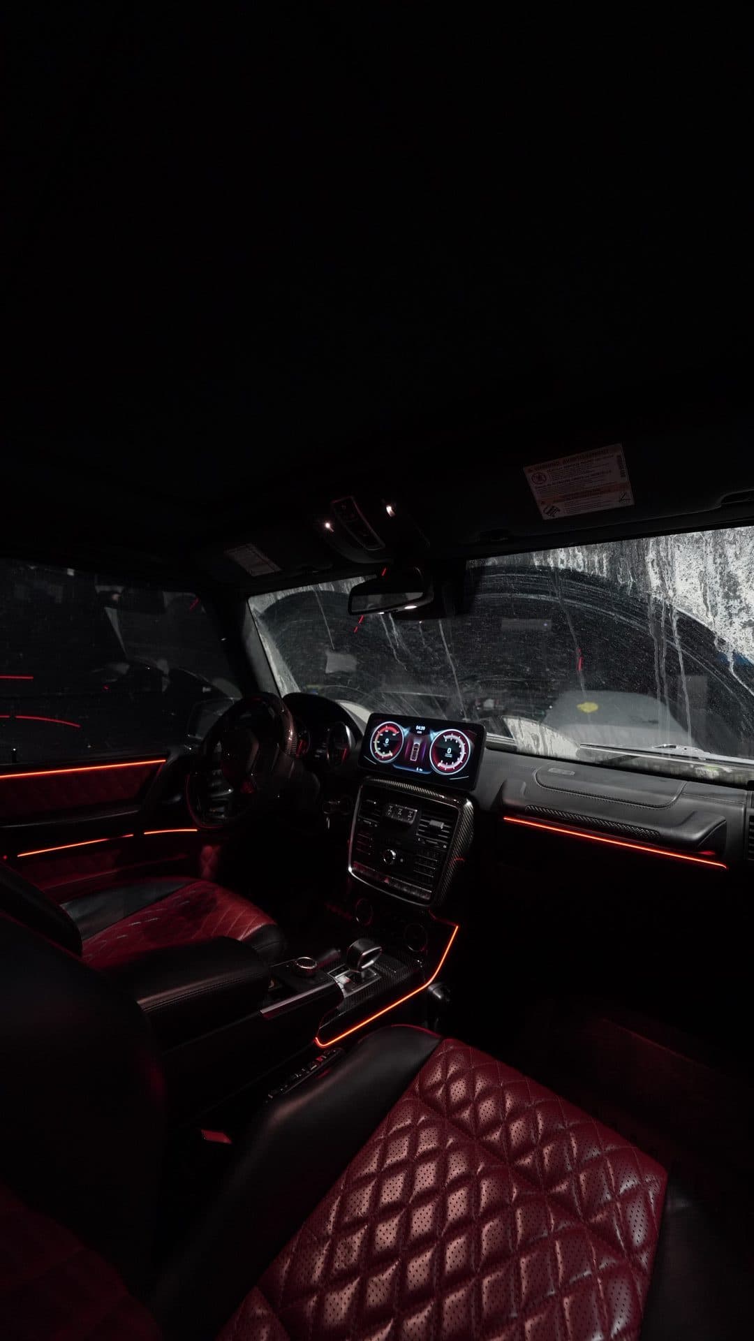 G-Wagon AMG — driver cockpit view, red ambient