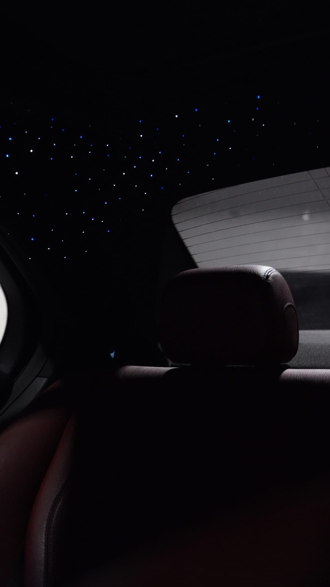Starlight headliner — front seat, window view