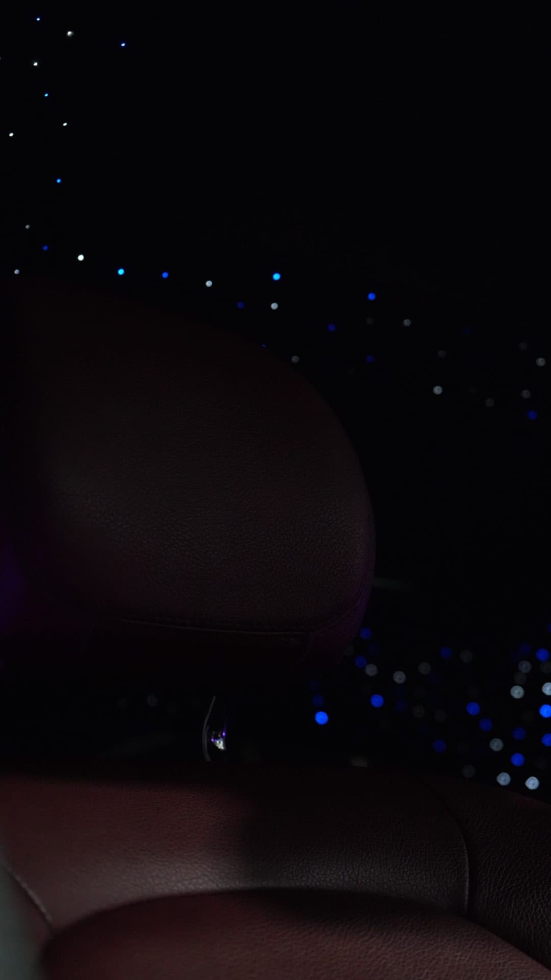 Starlight headliner — angled ceiling fiber optic detail